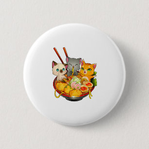 Ramen Cat Kawaii Neko Anime Otaku Katzen Japanisch Button
