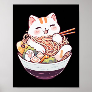 Ramen Cat Kawaii Neko Niedliches Anime Shirt für M Poster