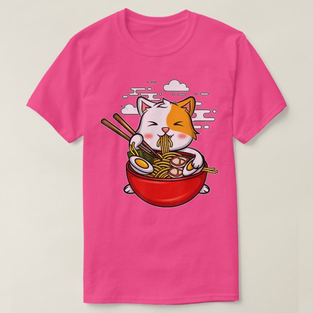 Ramen Cat Neko Anime Kawaii Japanischer Merch Gesc T-Shirt (Design vorne)