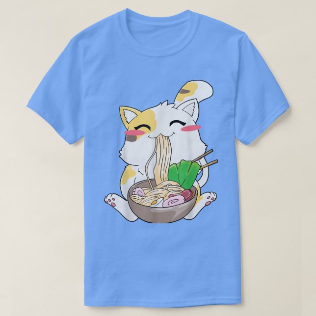 Ramen Cat Neko Anime Kawaii Japanischer Merch Gesc T-Shirt (Design vorne)
