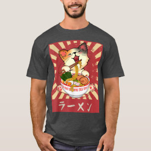Ramen Cat Neko Anime Kawaii Japanischer Merch Gesc T-Shirt