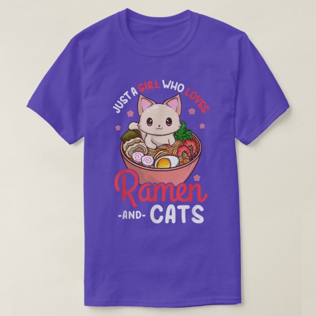 Ramen Cat Neko Anime Kawaii Otaku Girl  T-Shirt (Design vorne)