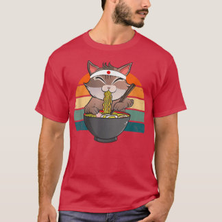 Ramen Cat Neko Noodle Anime Kawaii Japanischer Fun T-Shirt