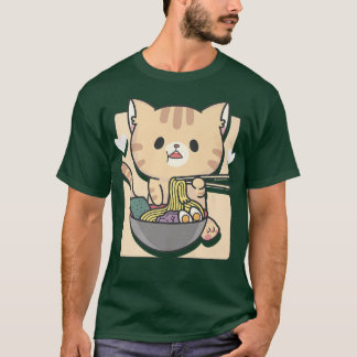 Ramen Cat Otaku Ästhetik Kawaii T-Shirt