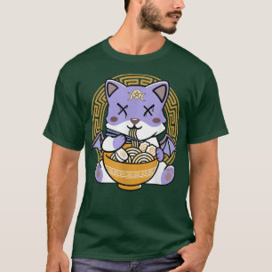 Ramen Cat Pastel Goth Kawaii Neko Halloween T-Shirt