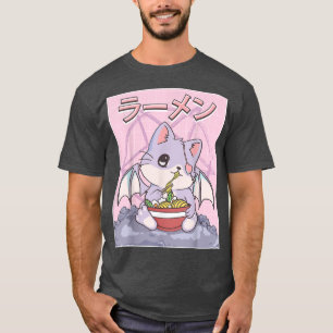 Ramen Cat Pastel Goth Ramen Noodles Occult Pentagr T-Shirt