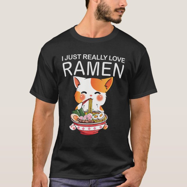 Ramen Cats Kawaii Anime japanische Mädchen T-Shirt (Vorderseite)