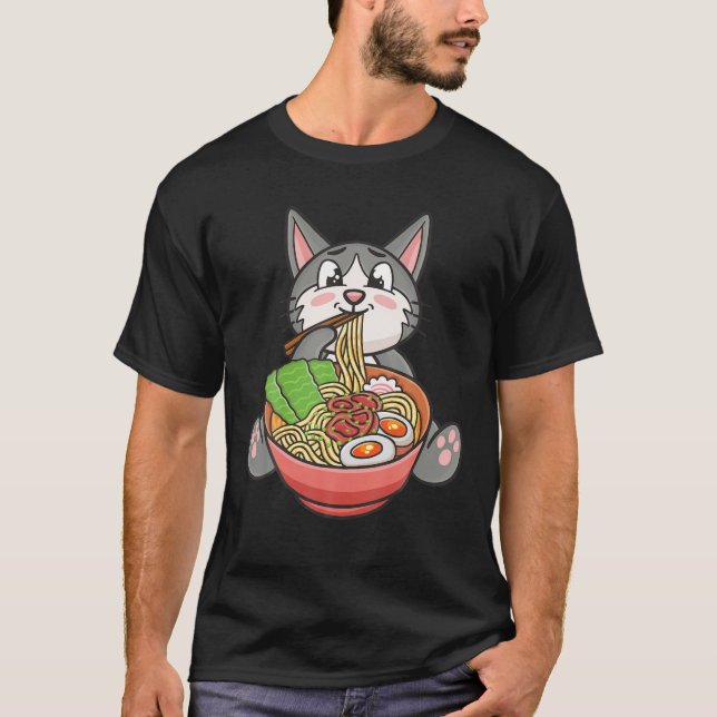 Ramen Cats Kawaii Kitten Anime House Cat Geschenk  T-Shirt (Vorderseite)
