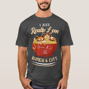 Ramen Cats Liebe Japanisch Noodles Neko Kawaii  T-Shirt