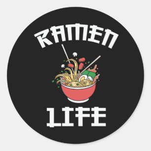 Ramen Club Team Ramen Life Love Design Runder Aufkleber