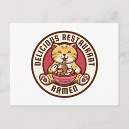Ramen cute Cat Postkarte