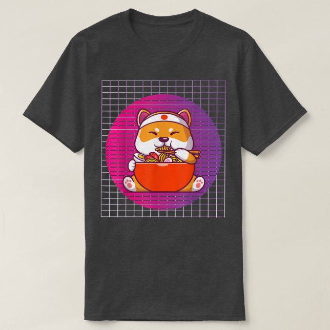 Ramen dog cat, aß ramen, kawaii zeug ramen cat T-Shirt (Design vorne)