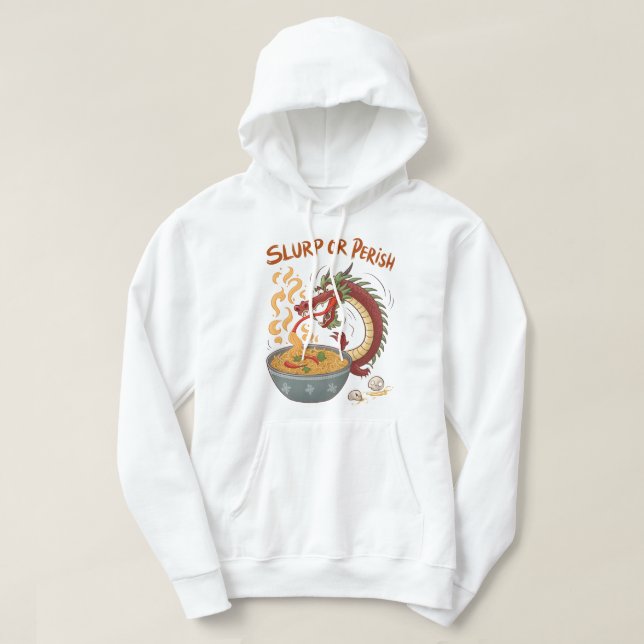 Ramen Dragon Fury | Spiky Noodle & Skull Steam T-S Hoodie (Design vorne)