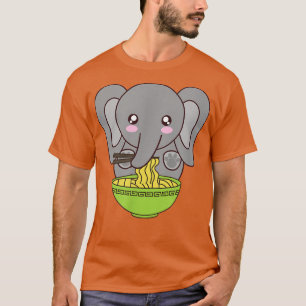 Ramen elephant Kawaii Japanese Anime Cute Kimchi N T-Shirt