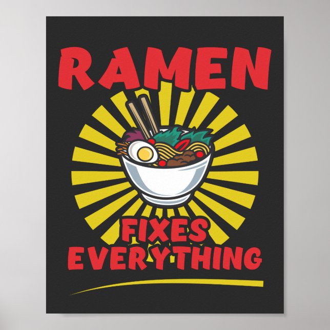 Ramen fixt alles - Funny Quote Design Poster (Vorne)