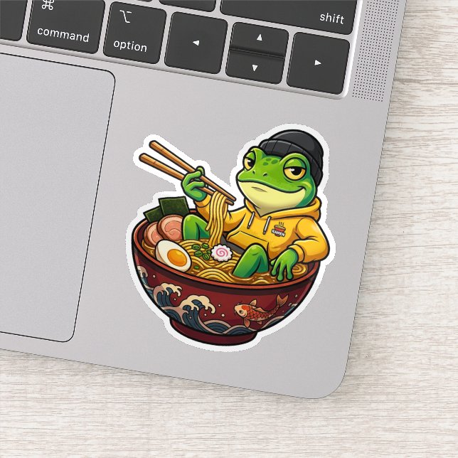 Ramen-Frosch-Aufkleber Aufkleber (Detail)