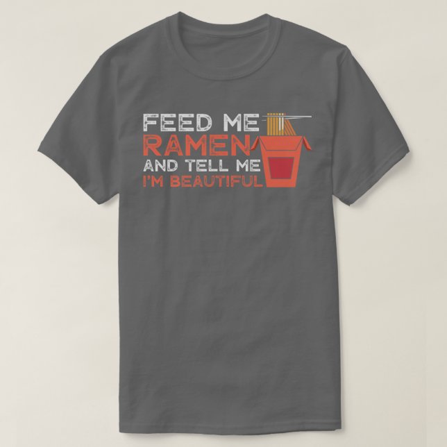 Ramen Fütternd schöner Funny Feinschmecker Noodle T-Shirt (Design vorne)