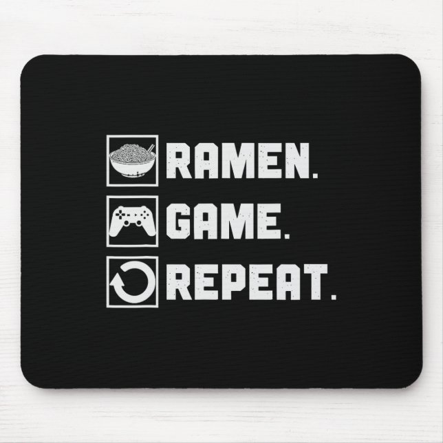 Ramen Game Repeat Noodle Video Games Console Gamer Mousepad (Vorne)