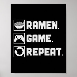 Ramen Game Wiederholung Nudel Videospiele Konsole Poster