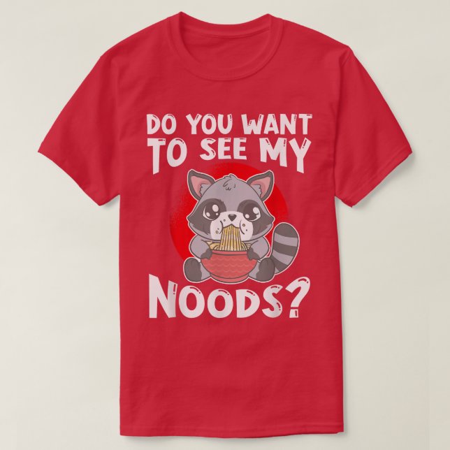Ramen Japan Kawaii Noodle Bowl Pun Racoon 995 T-Shirt (Design vorne)