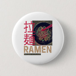 Ramen Japanese Noodle Anime Vintag Button