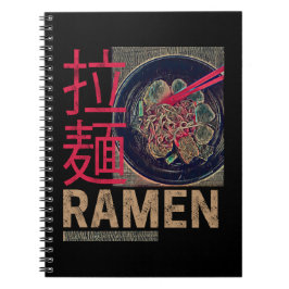 Ramen Japanese Noodle Anime Vintag Notizblock
