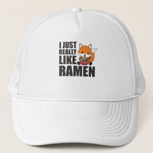 Ramen Japanese Noodle Niedlich Fox Eats Ramen Truckerkappe