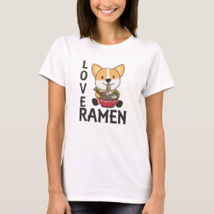 Ramen Japanese Noodles Sweet Corgi Eats Ramen T-Shirt