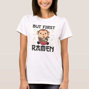 Ramen Japanese Noodles Sweet Monkey Eats Ramen T-Shirt