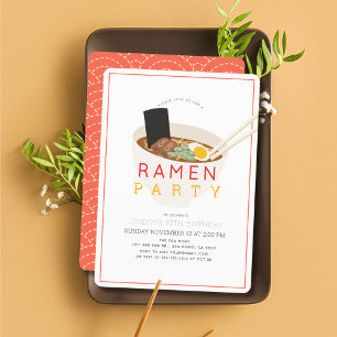 Ramen Japanisch Chinesischer Noodle Geburtstag Einladung