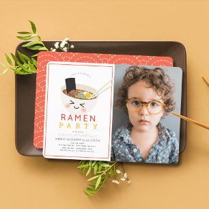 Ramen Japanisch Noodle Kid's Foto Geburtstag Einladung