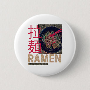 Ramen japanische Nudel Anime Vintage Button