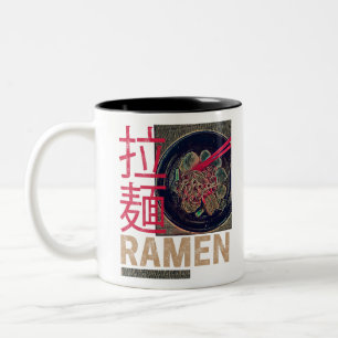 Ramen japanische Nudel Anime Vintage Zweifarbige Tasse