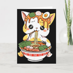 Ramen-Katze Design Kawaii Stil Lustig Japanische A Karte