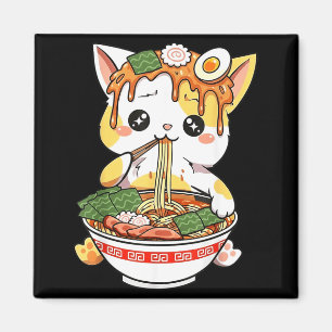 Ramen-Katze Design Kawaii Stil Lustiger Japanische Magnet
