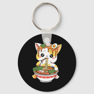 Ramen-Katze Design Kawaii Stil Lustiger Japanische Schlüsselanhänger