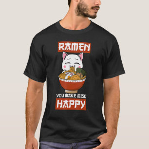 Ramen Katze Miso Suppe Heiß Nudel Kätzchen Miauen  T-Shirt