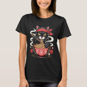 Ramen-Katze-Samurai-Nudel T-Shirt