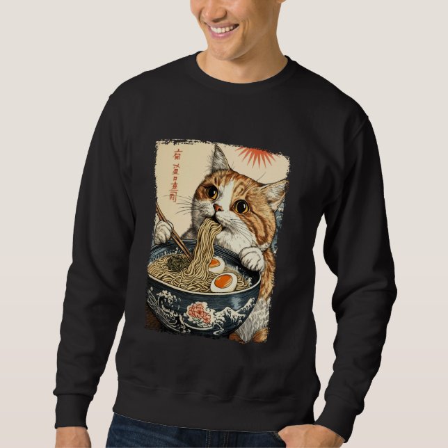 Ramen-Katze Sweatshirt (Vorderseite)