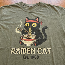 Ramen-Katze Vintage Lustig Japanische Nudeln Schwa T-Shirt