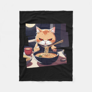 Ramen Kawaii Cat Anime 1 Fleecedecke