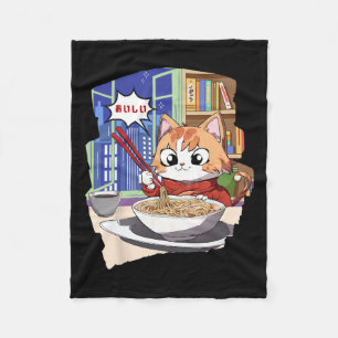 Ramen Kawaii Cat Anime Fleecedecke
