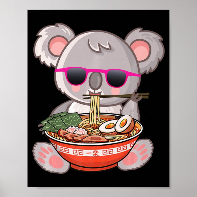 Ramen Koala Anime Otaku Japanisch Noodles Gift Gir Poster (Vorne)