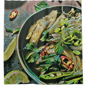 Ramen-Kunstwerk Duschvorhang