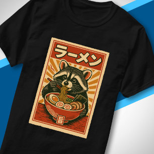 Ramen liebender Waschbär Retro-Japanisches Food-Ar T-Shirt