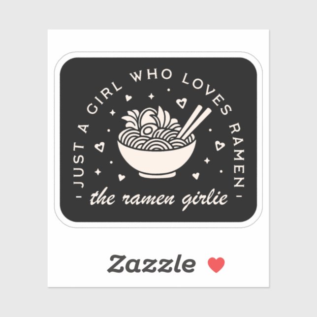 Ramen liebt Mädchen japanisches Essen lustige Zita Aufkleber (Blatt)