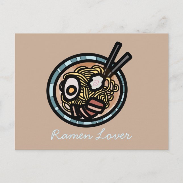 Ramen liebt niedliches Japanisch Postkarte (Vorderseite)