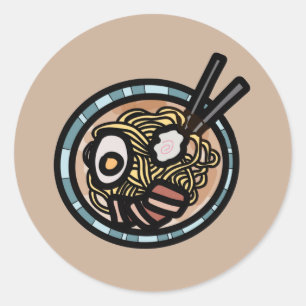 Ramen liebt niedliches Japanisch Runder Aufkleber