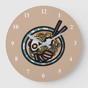 Ramen lovers cute Japanese Große Wanduhr