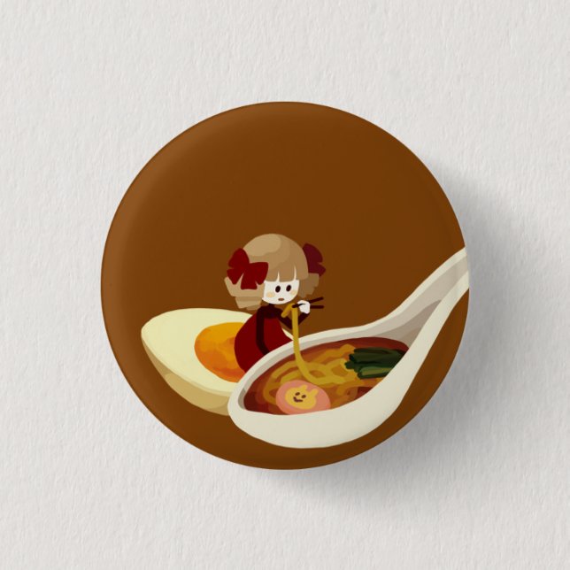 Ramen-Mädchen-Knopf Button (Vorderseite)